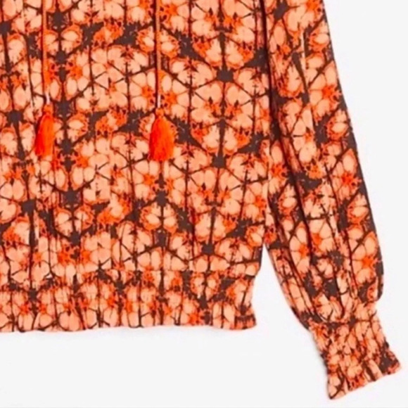 Anthropologie Porridge Elisabeth Boho Tassel Top Women’s Size Small Orange - Picture 5 of 9